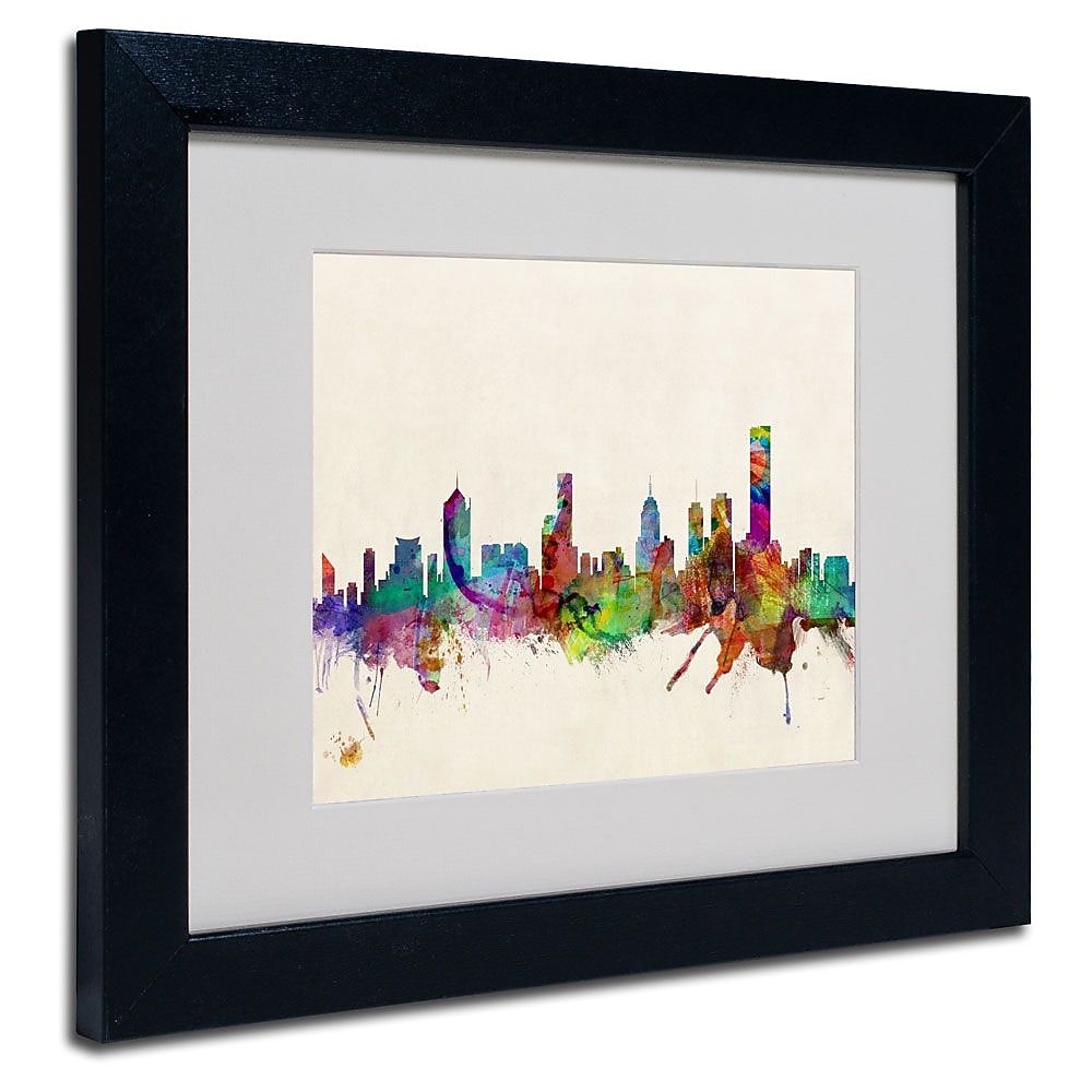 Trademark Fine Art 'Melbourne, Canada' 11" x 14" Black Frame Art