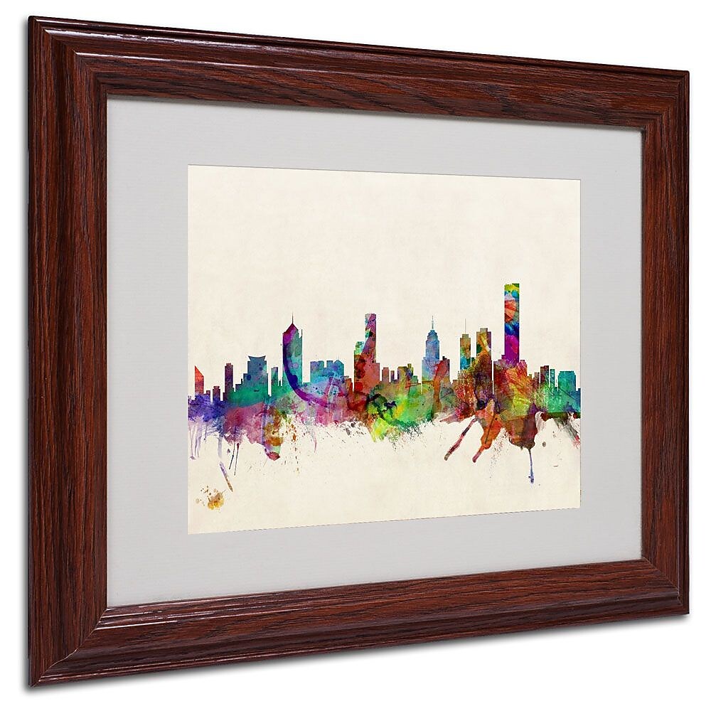 Trademark Fine Art 'Melbourne, Canada' 11" x 14" Wood Frame Art
