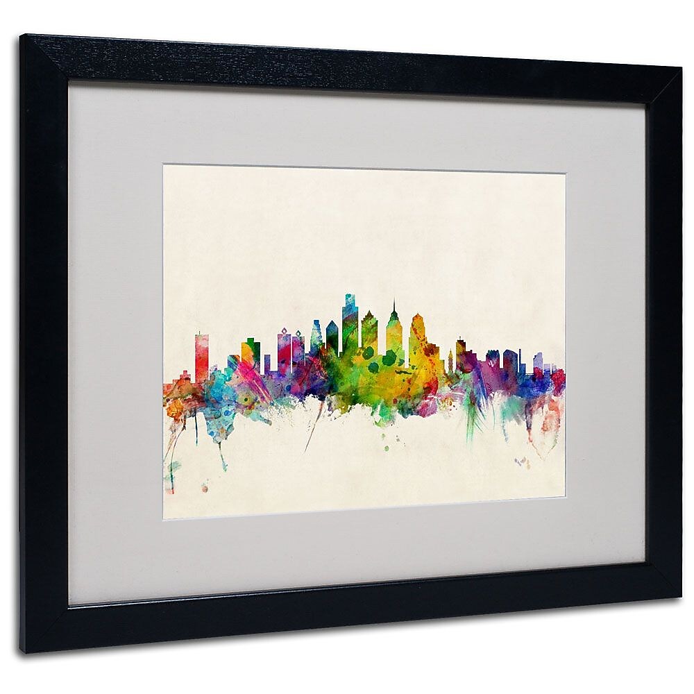 Trademark Fine Art 'Philadelphia, PA' 16" x 20" Black Frame Art