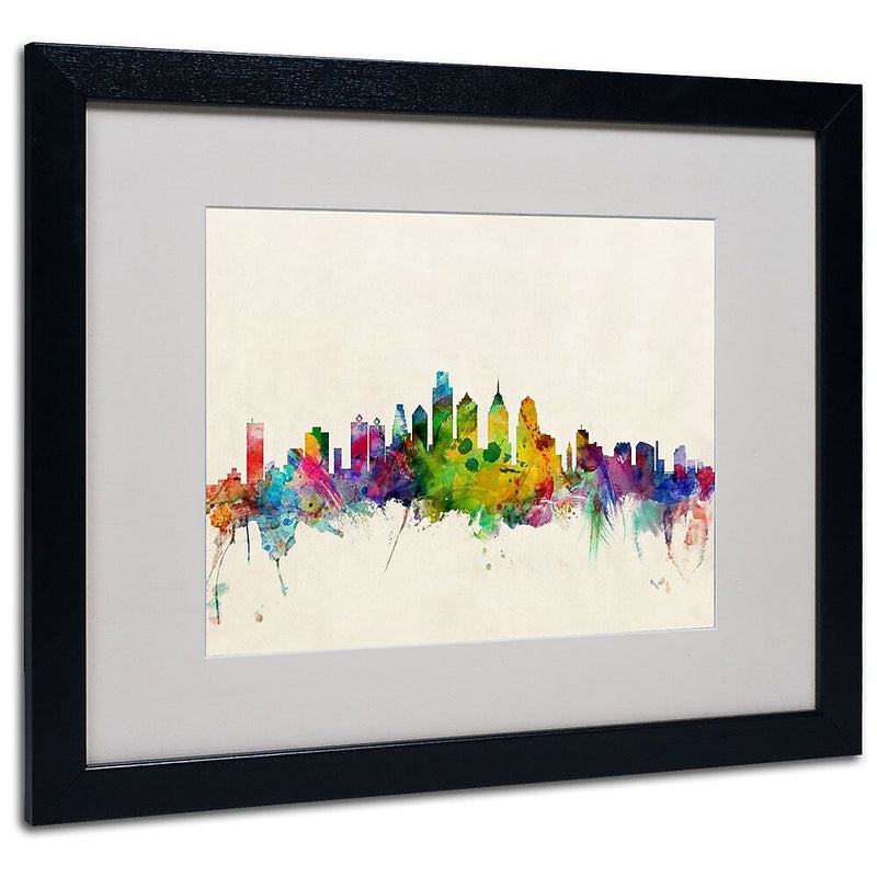 Trademark Fine Art 'Philadelphia, PA' 16" x 20" Black Frame Art
