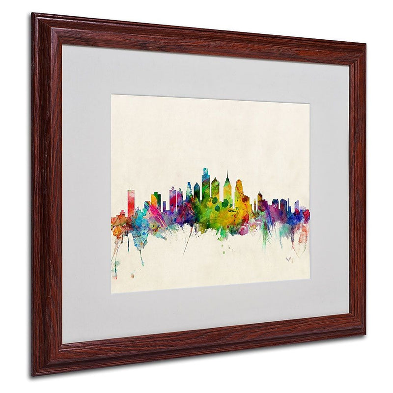 Trademark Fine Art 'Philadelphia, PA' 16" x 20" Wood Frame Art