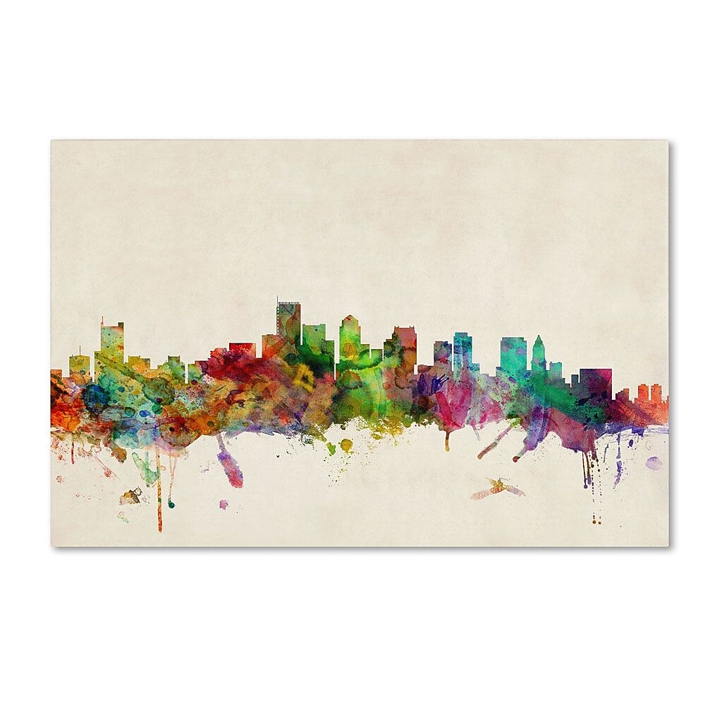 Trademark Fine Art 'Boston, Massachusetts' 16" x 24" Canvas Art