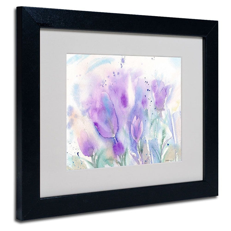 Trademark Fine Art 'Purple Blues' 11" x 14" Black Frame Art