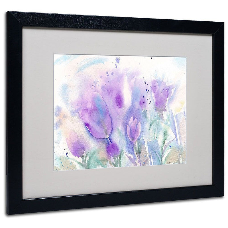 Trademark Fine Art 'Purple Blues' 16" x 20" Black Frame Art