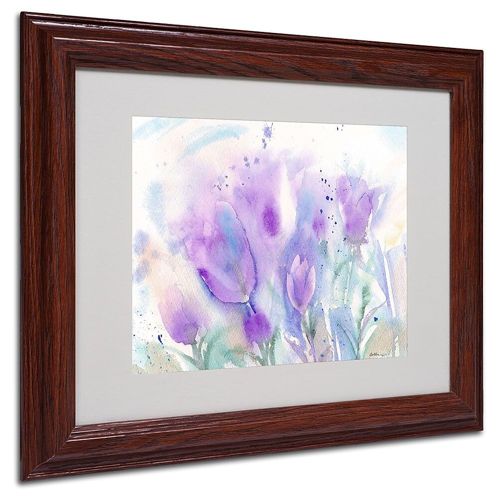 Trademark Fine Art 'Purple Blues' 11" x 14" Wood Frame Art