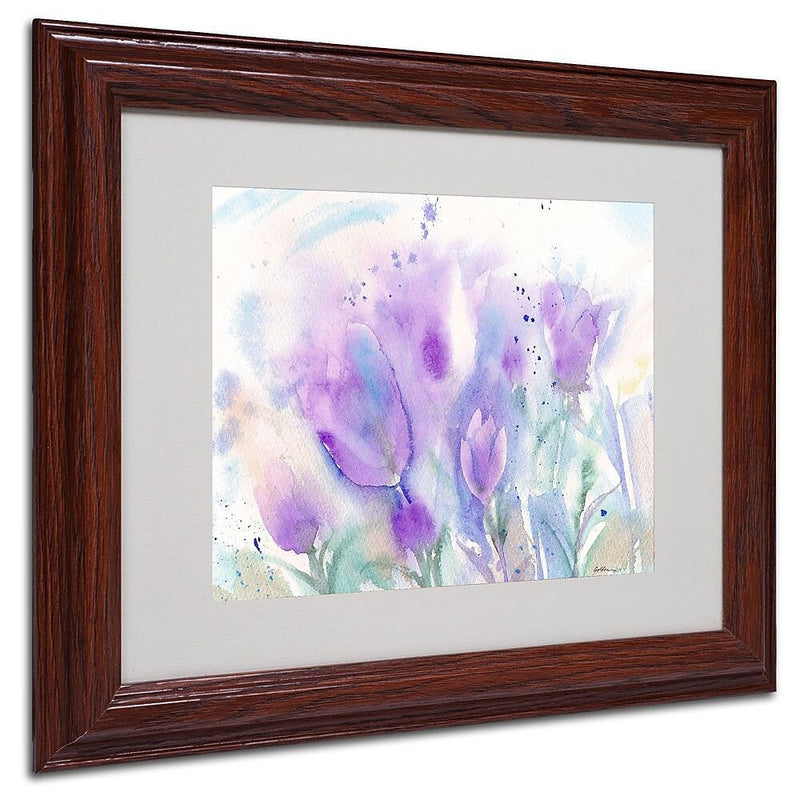 Trademark Fine Art 'Purple Blues' 11" x 14" Wood Frame Art