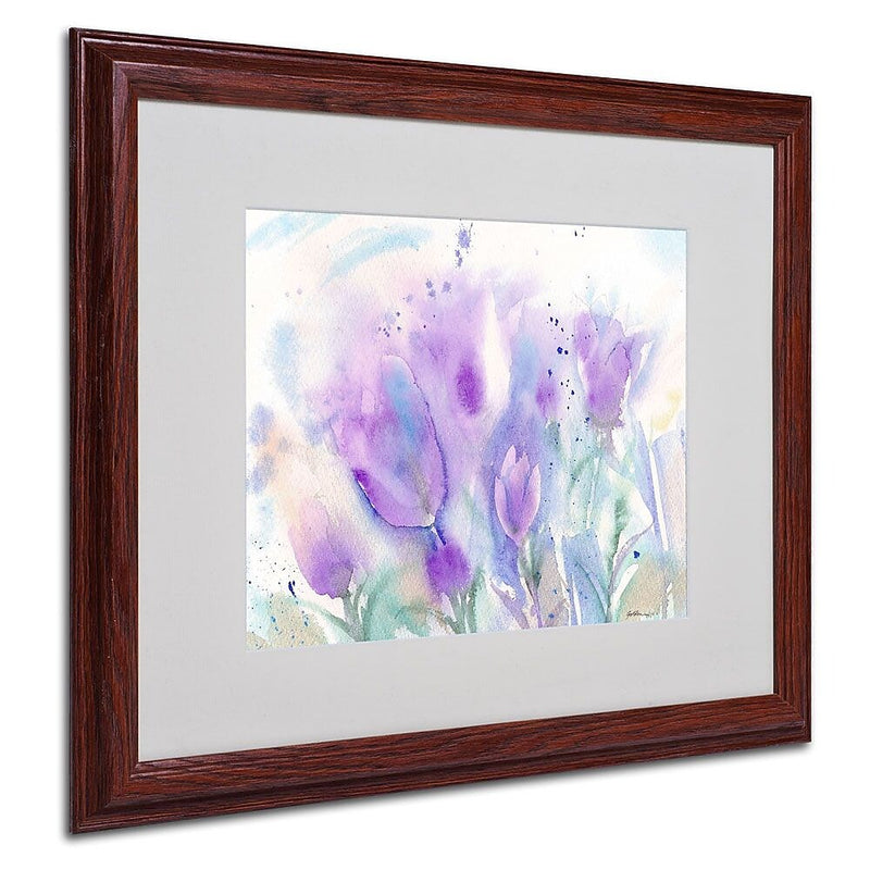 Trademark Fine Art 'Purple Blues' 16" x 20" Wood Frame Art