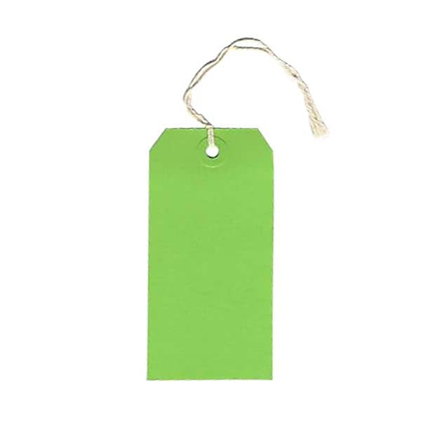 JAM Paper® Gift Tags with String, Medium, 2 3/8 x 4 3/4, Green, 100/pack (39197116B)