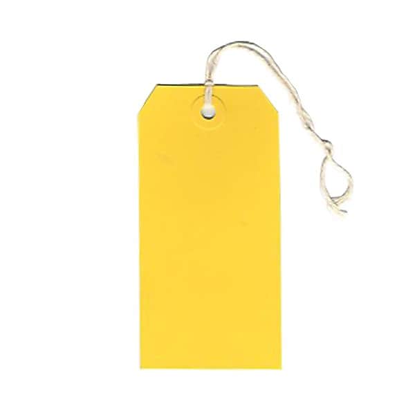JAM Paper® Gift Tags with String, Medium, 2 3/8 x 4 3/4, Yellow, 10/pack (39197121)