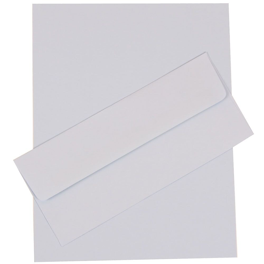 JAM Paper® #10 Business Stationery Set, 4.125 x 9.5, Baby Blue, 50/Pack (303024445)