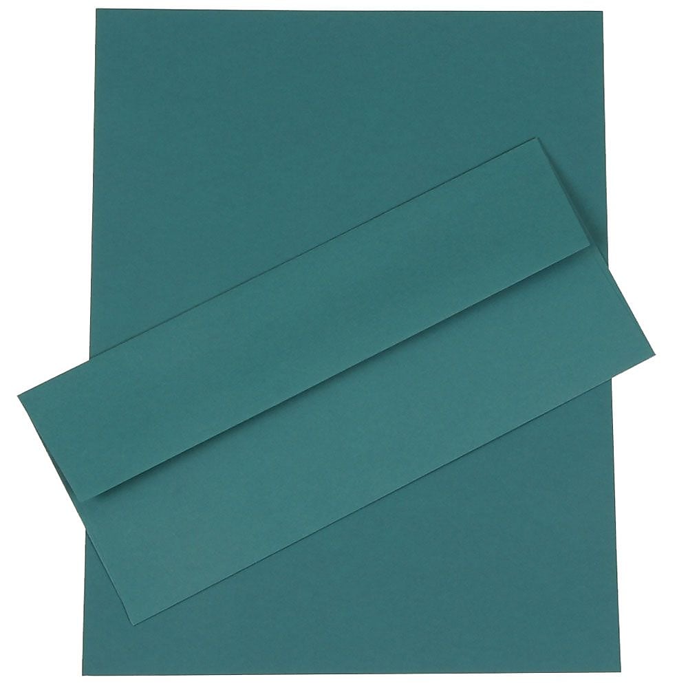 JAM Paper® #10 Business Stationery Set, 4.125 x 9.5, Teal, 50/Pack (303024454)