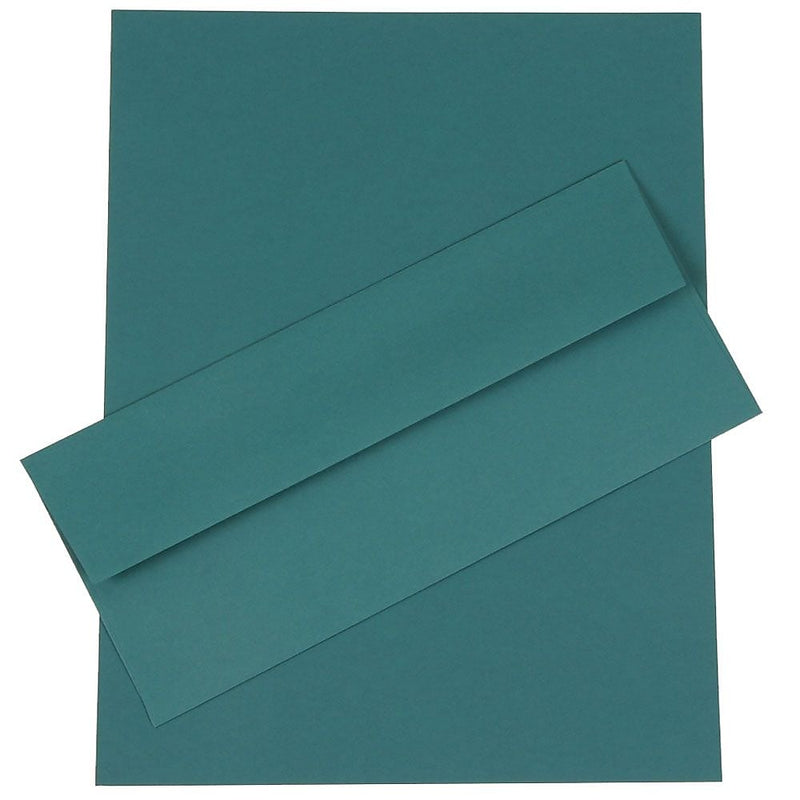 JAM Paper® #10 Business Stationery Set, 4.125 x 9.5, Teal, 50/Pack (303024454)