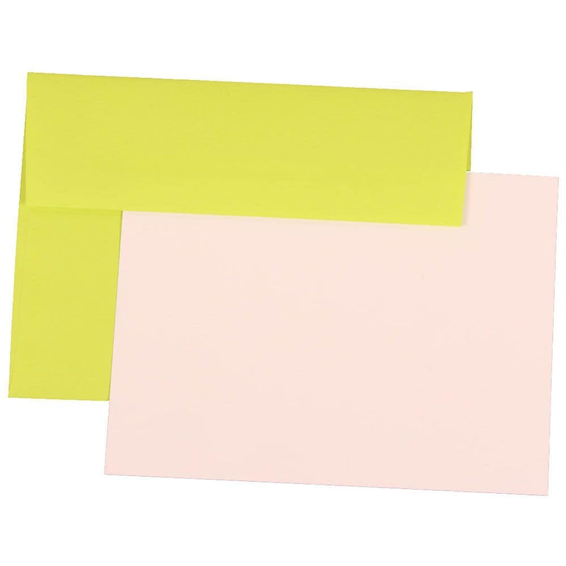 JAM Paper® Blank Greeting Cards Set, A7 Size, 5.25 x 7.25, Ultra Lime Green, 25/Pack (304624516)