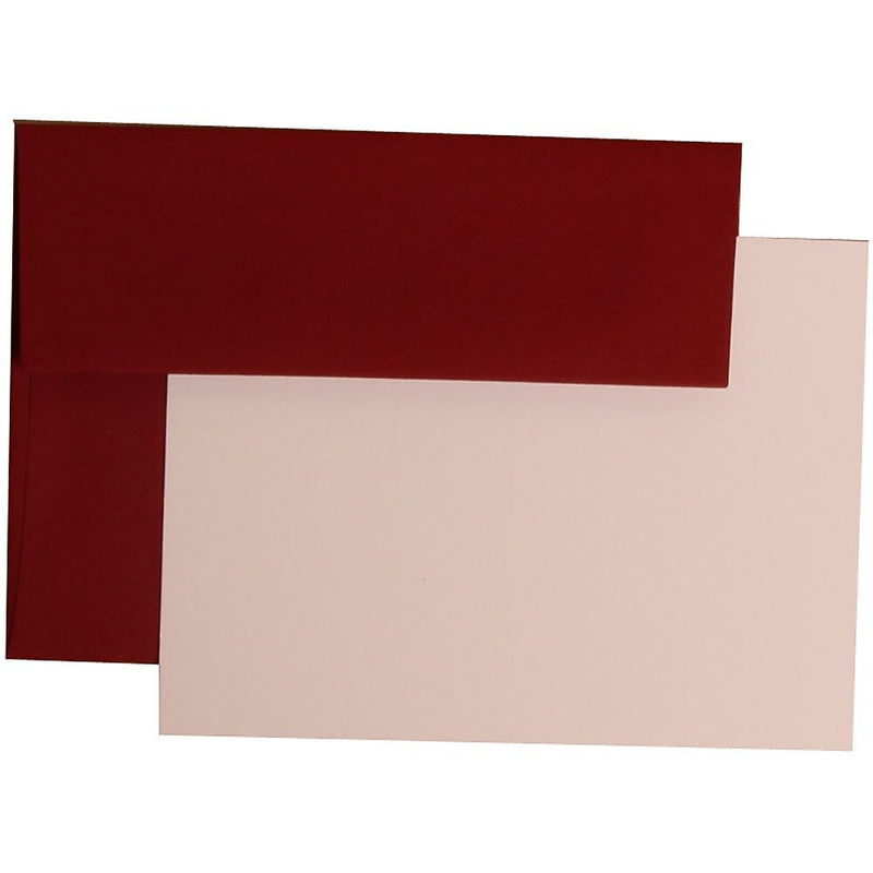 JAM Paper® Blank Greeting Cards Set, A2 Size, 4.375 x 5.75, Dark Red, 25/Pack (304624610)