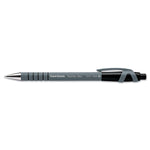 Paper Mate FlexGrip Ultra Retractable Ballpoint Pen, Fine Point, 0.8 mm, Black Ink / Gray Barrel, 12/Pack