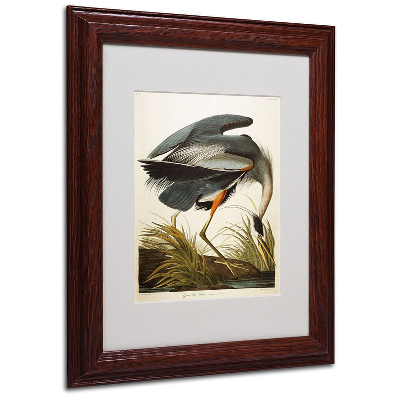 Trademark Fine Art 'Great Blue Heron' 11" x 14" Wood Frame Art