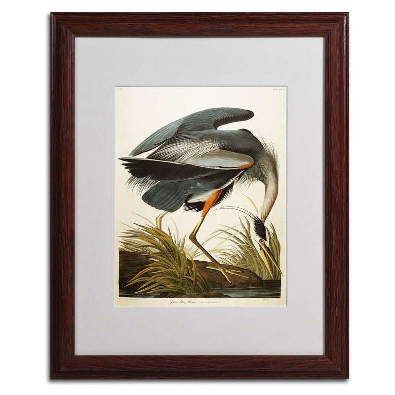 Trademark Fine Art 'Great Blue Heron' 16" x 20" Wood Frame Art