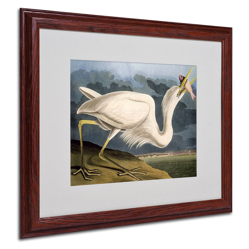Trademark Fine Art 'Great White Heron' 16" x 20" Wood Frame Art