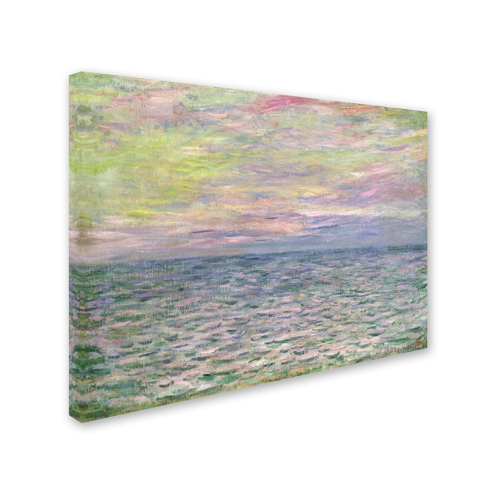 Trademark Fine Art 'Coucher de Soleil a Pourville' 35" x 47" Canvas Art