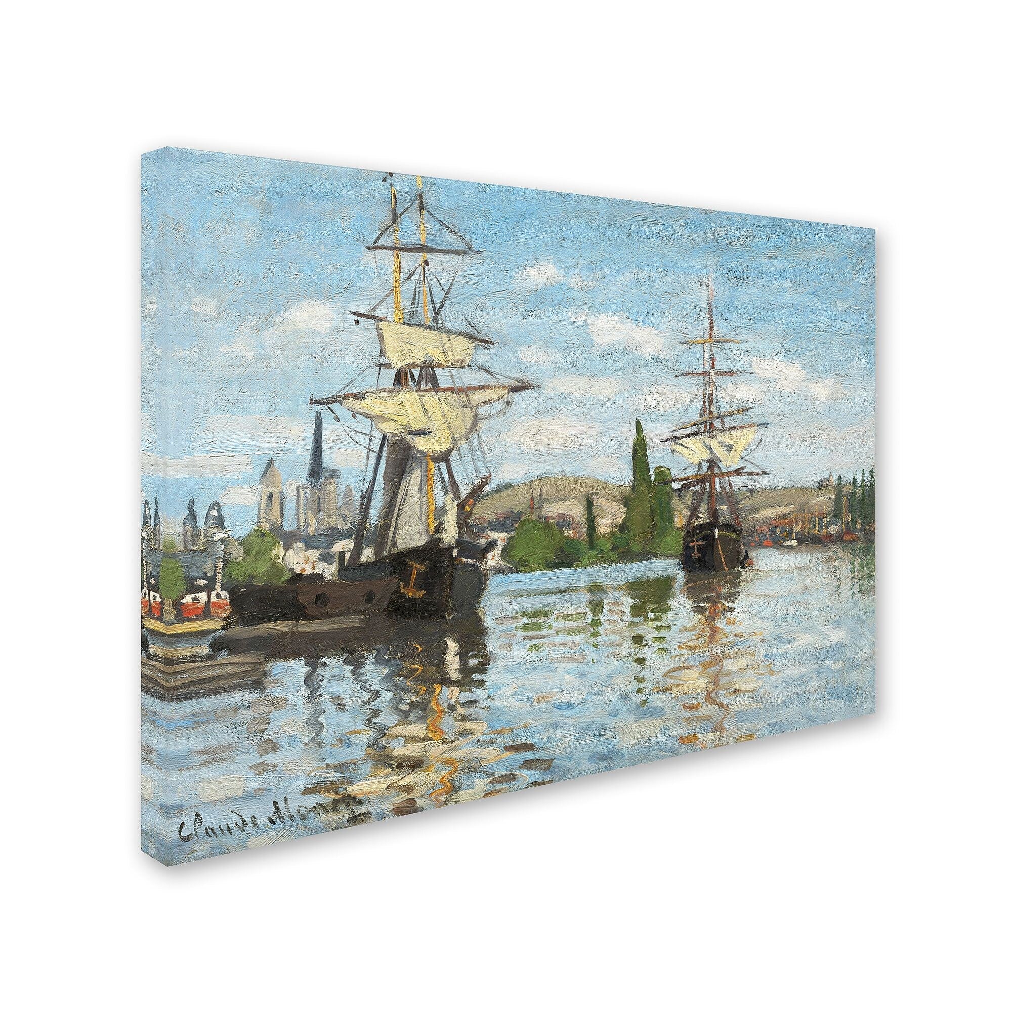 Trademark Fine Art 'Ships Riding On the Seine' 35" x 47" Canvas Art