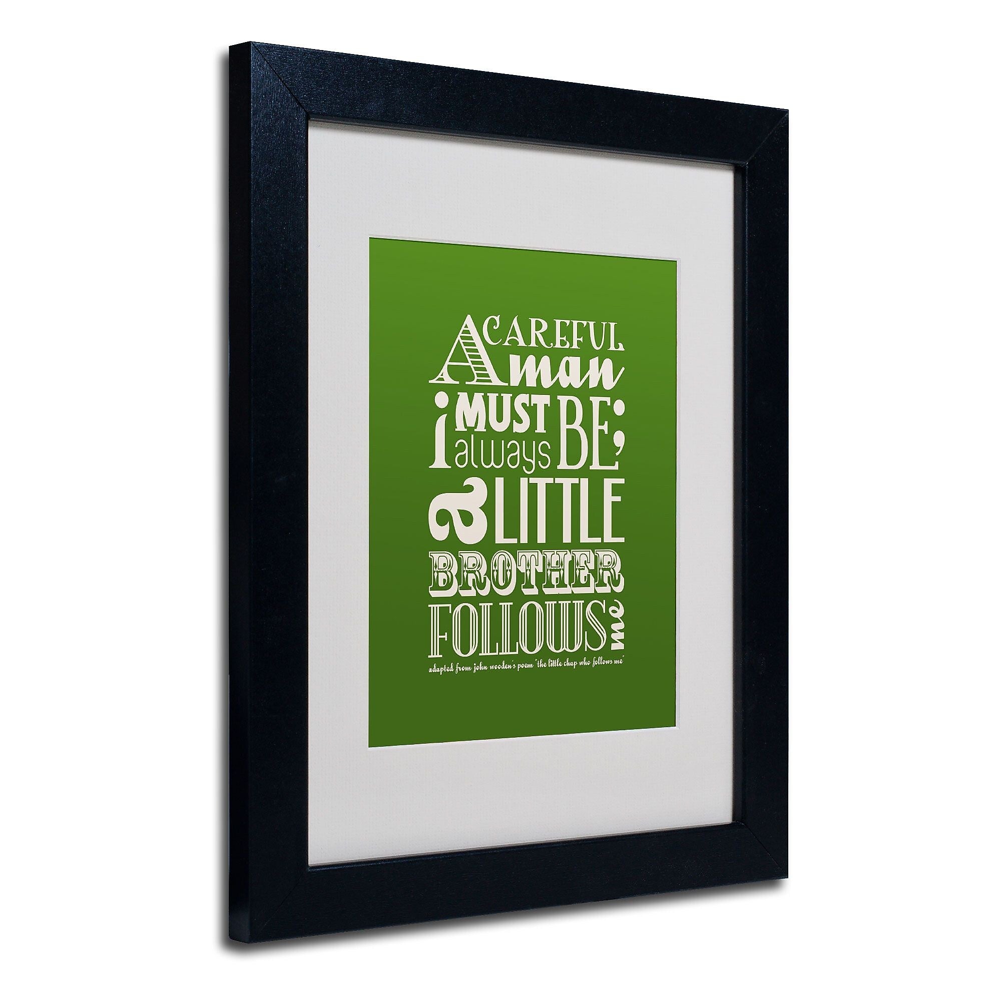 Trademark Fine Art 'Little Brother II' 11" x 14" Black Frame Art