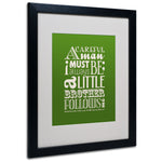 Trademark Fine Art 'Little Brother II' 16" x 20" Black Frame Art