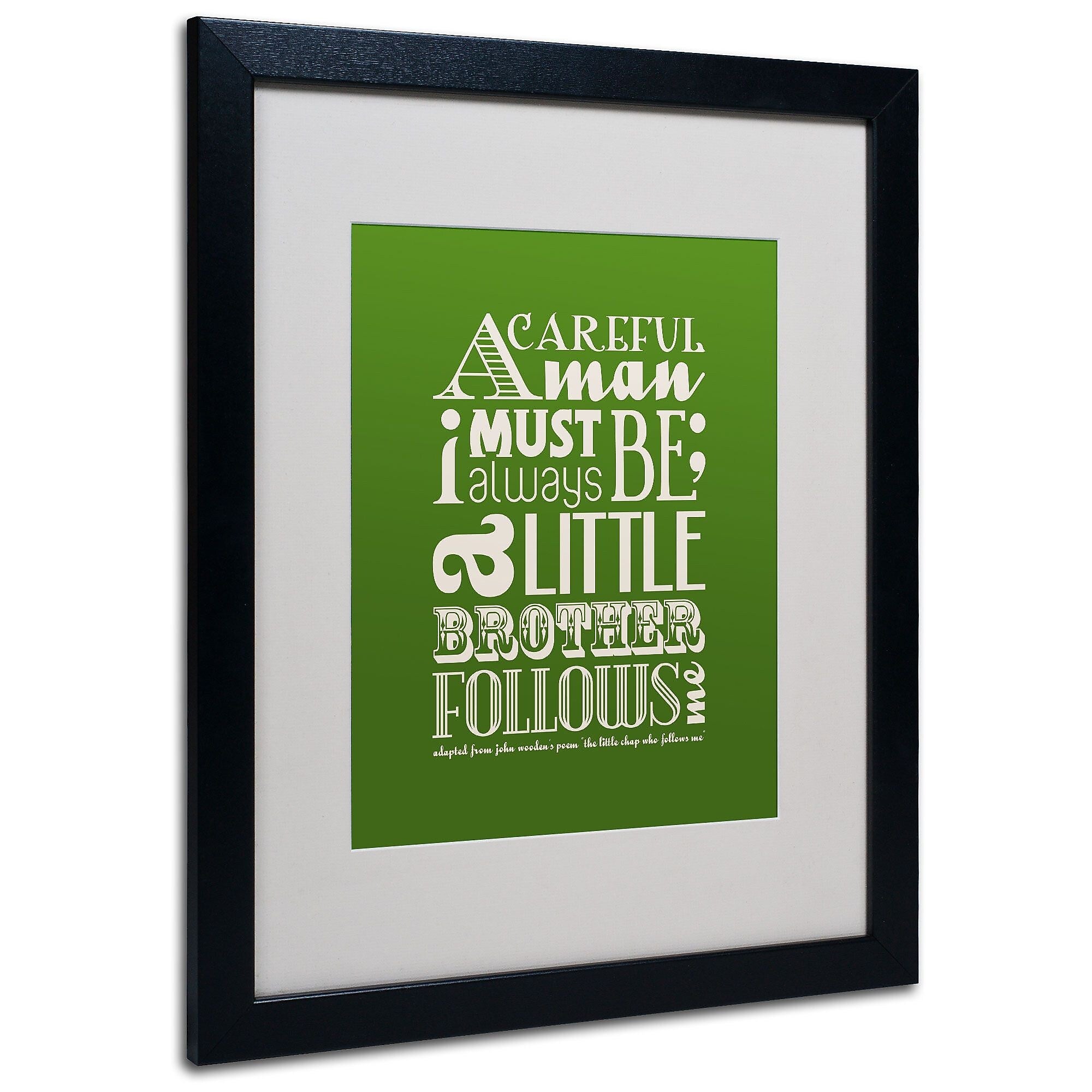 Trademark Fine Art 'Little Brother II' 16" x 20" Black Frame Art