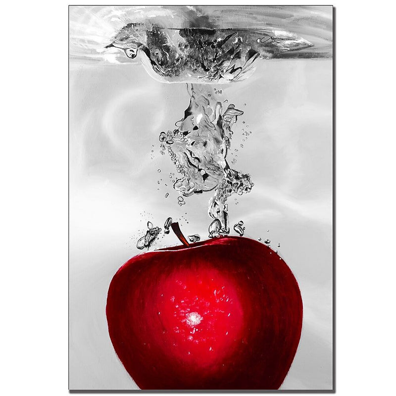 Trademark Fine Art 'Red Apple Splash' 22" x 32" Canvas Art