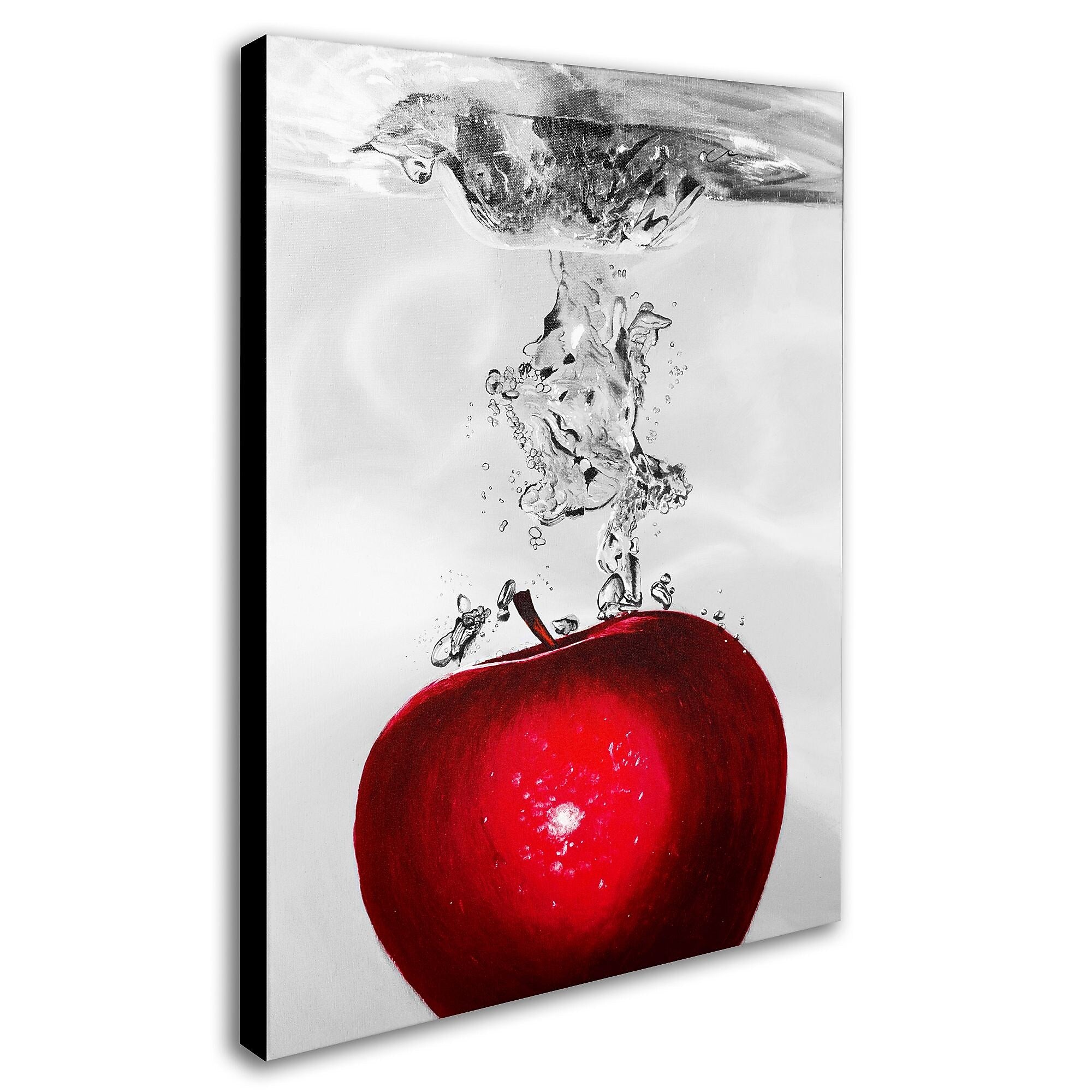 Trademark Fine Art 'Red Apple Splash' 22" x 32" Canvas Art