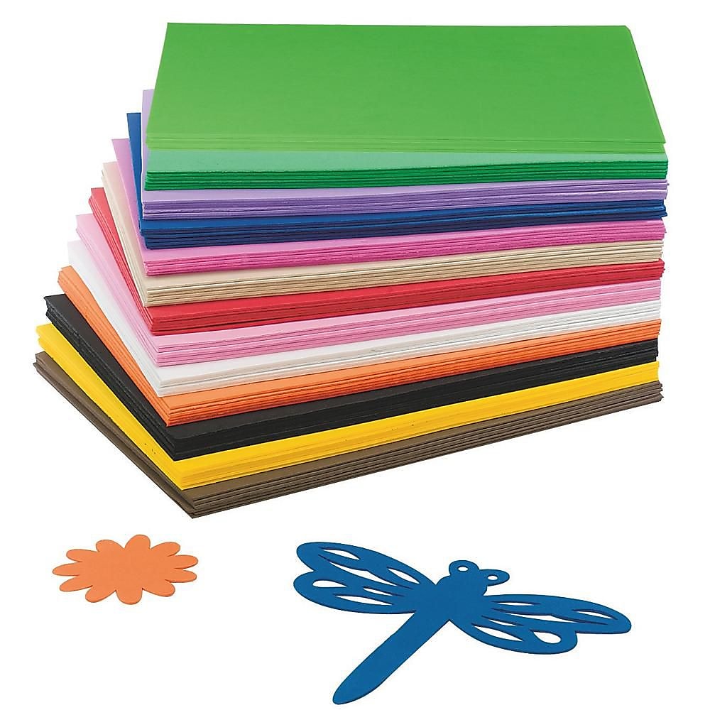 S&S 9" x 12 EVA Foam Sheet, Assorted Colors, 78/Pack (AC822)