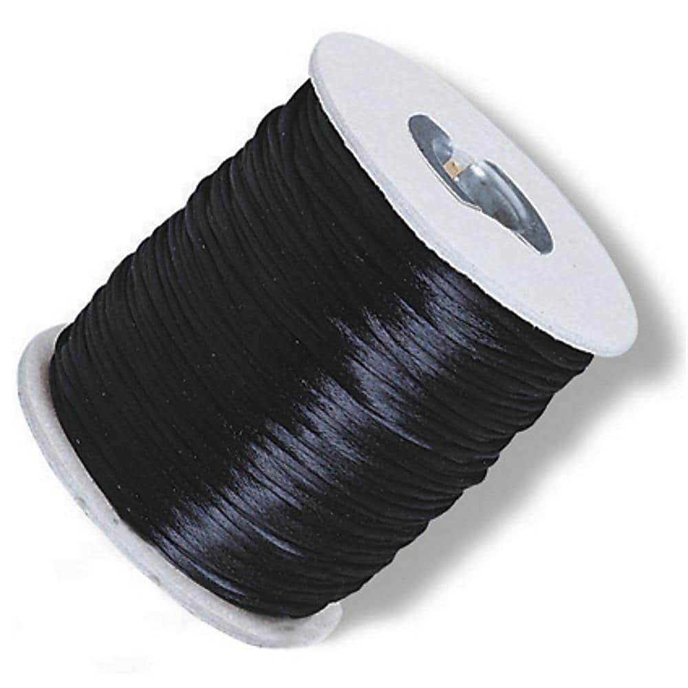 S&S 432' Rattail Silk Cord, Black (JE93)