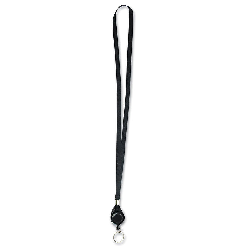 Advantus 36" Lanyard With Retractable ID Reel, Black, 12/Pack (AVT75547)
