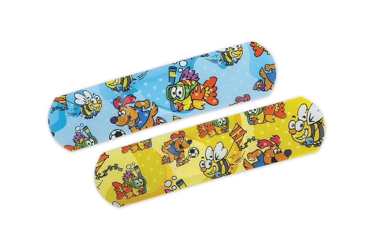 Curad® Medtoons™ Adhesive Bandages, Cartoon, .75"x3" W, 50 Bandages/Box, 24 Boxes/Case