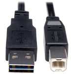 Tripp Lite 10' Universal Reversible USB 2.0 A Male to B Male USB Cable, Black