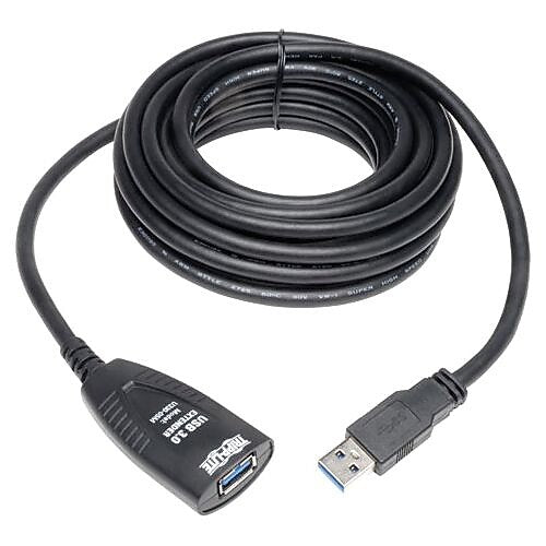 Tripp Lite 16' USB 3.0 A/A Male/Female Super Speed Active Extension Cable, Gray