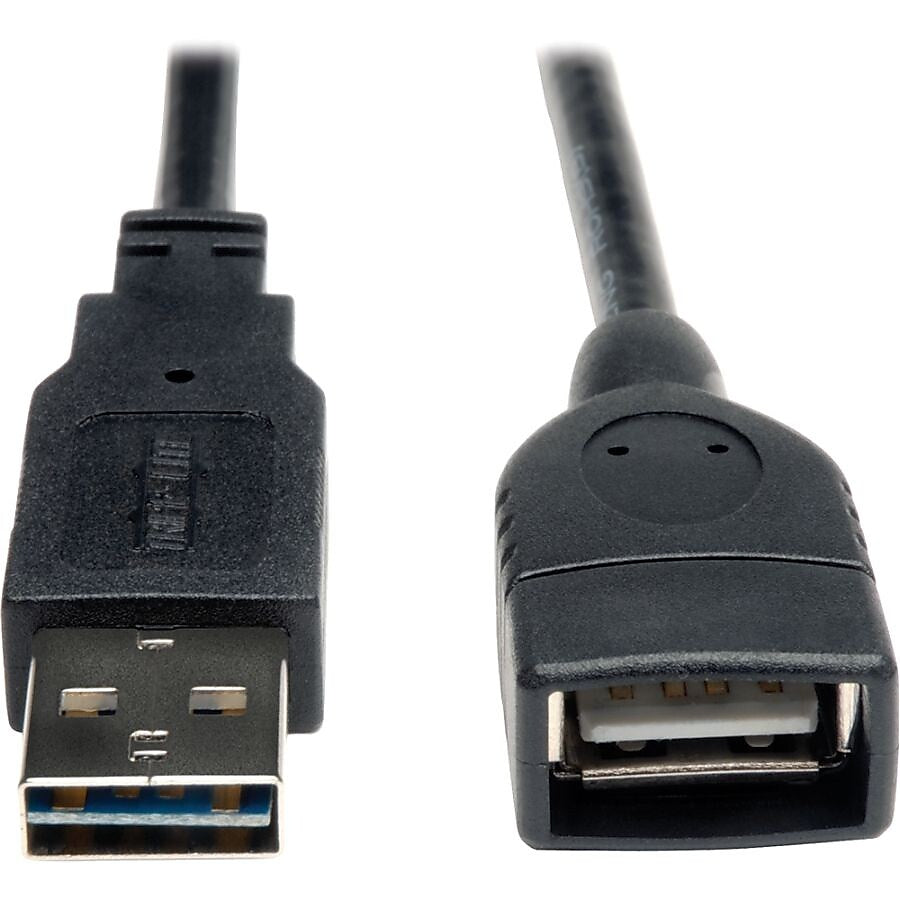 Tripp Lite 1' Universal Reversible USB 2.0 A Male to A Female Extension Cable, Black
