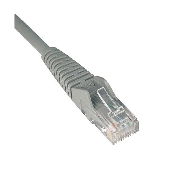 Tripp Lite N201-006-GY 6' CAT-6 Gigabit Snagless Molded Patch Cable, Gray