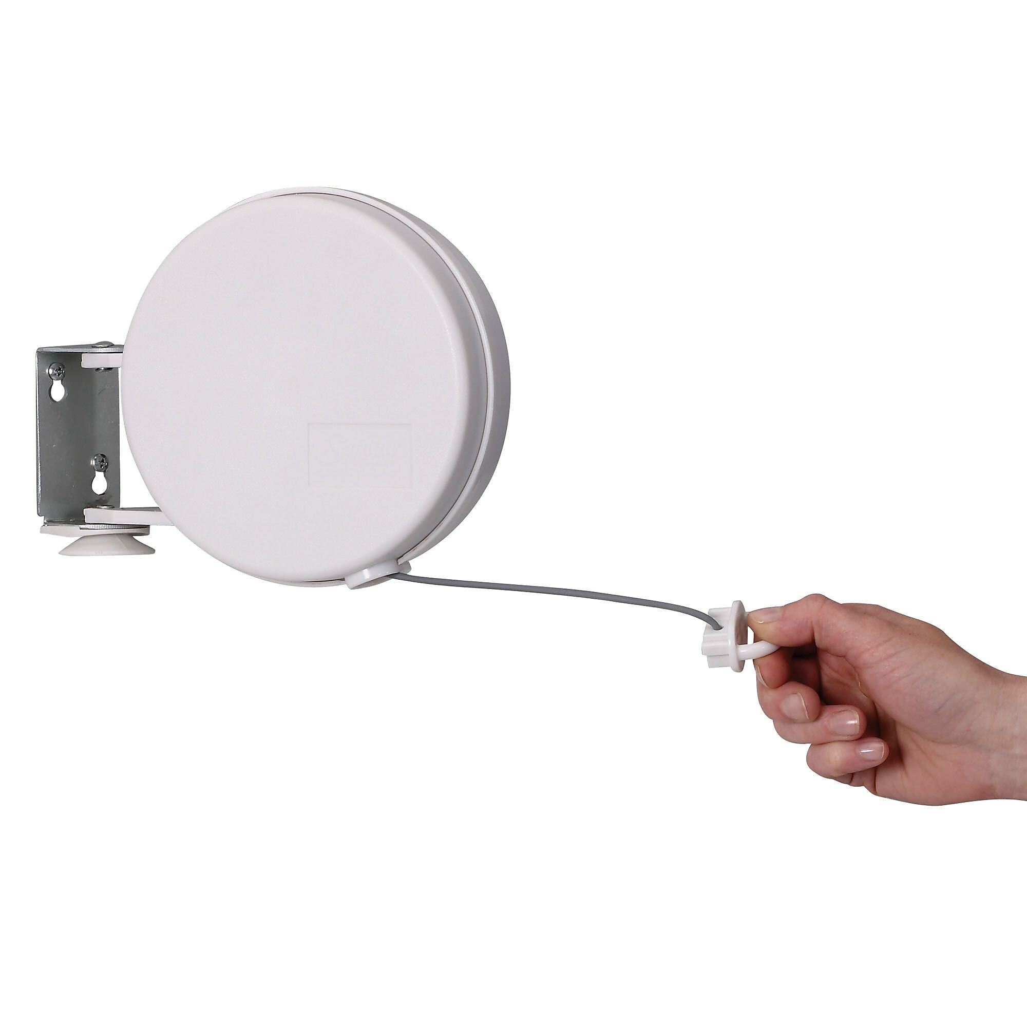 Household Essentials Single Line Retractable Steel Clothesline, White (R-400)