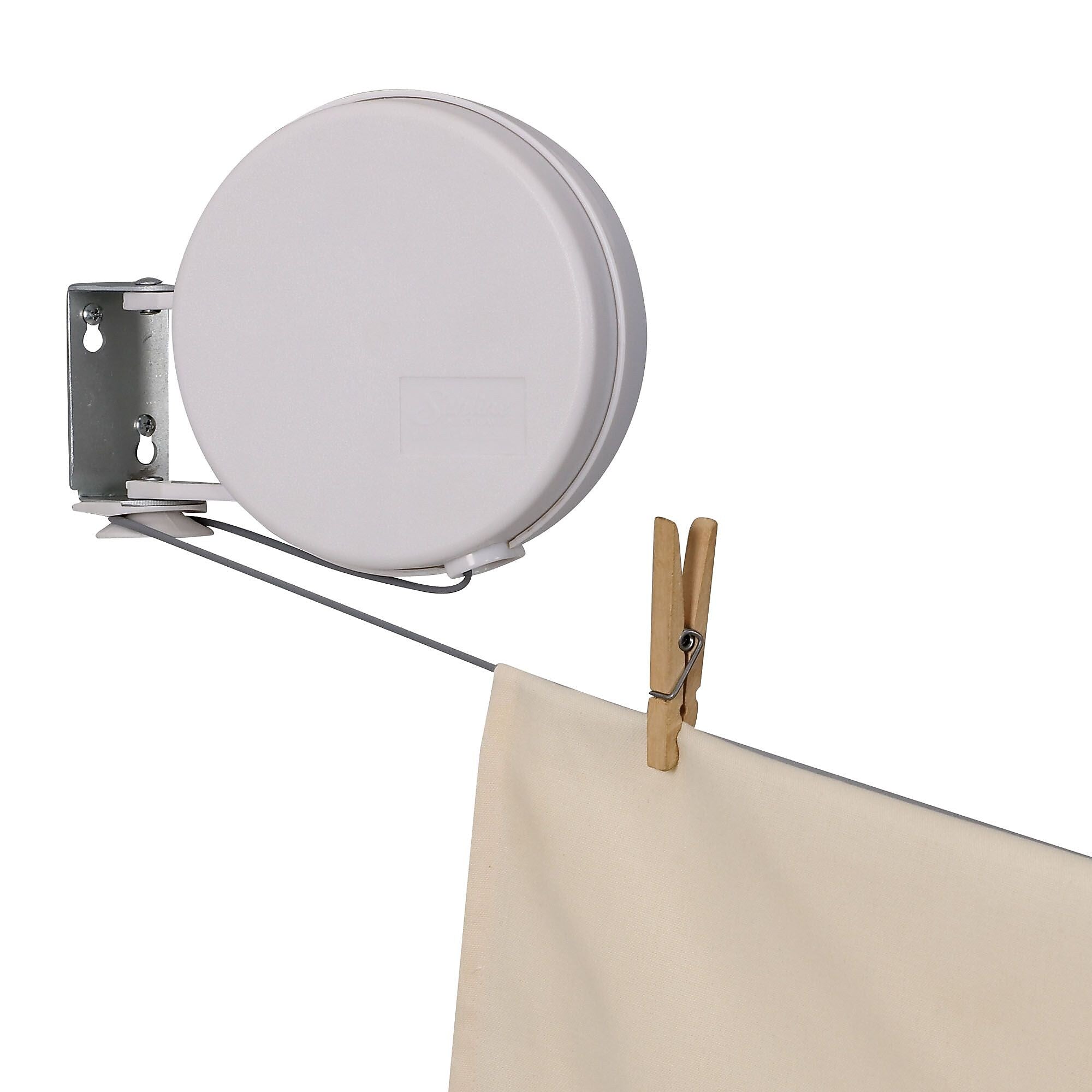 Household Essentials Single Line Retractable Steel Clothesline, White (R-400)