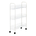Household Essentials Slimline 3-Tier Storage Utility Cart, White (05121)