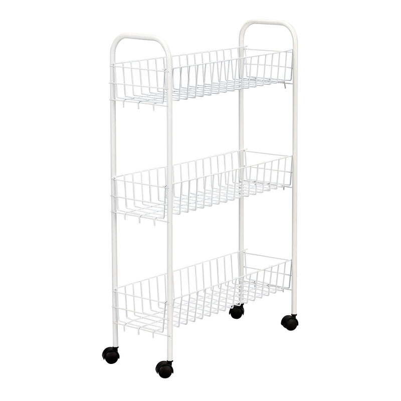 Household Essentials Slimline 3-Tier Storage Utility Cart, White (05121)