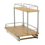 Household Essentials Glidez 11 1/2" Bamboo Two-Tier Sliding Organizer, Natural (1265B-1)