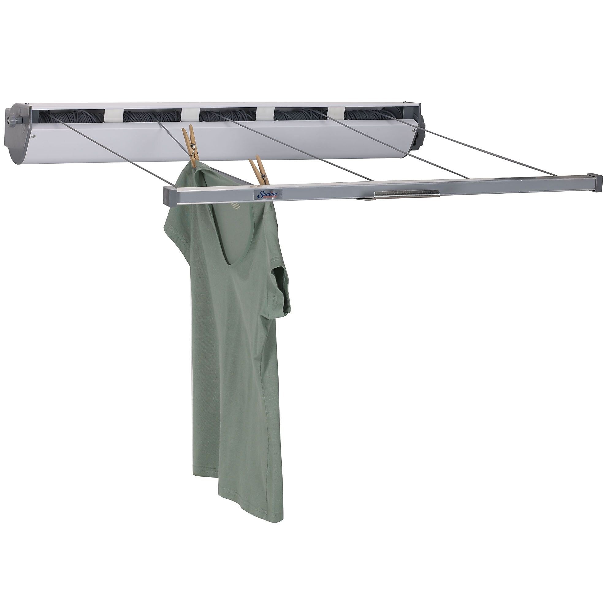 Household Essentials 5-Line Retractable Steel Clothesline, Tan/Black (15-7)
