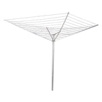 Household Essentials Expandable 12-Line Umbrella Aluminum Clothesline, Silver (1600)