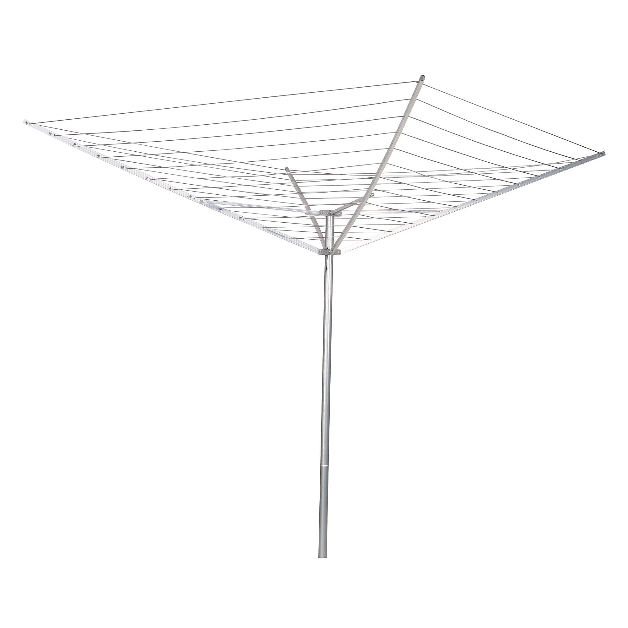 Household Essentials Expandable 12-Line Umbrella Aluminum Clothesline, Silver (1600)