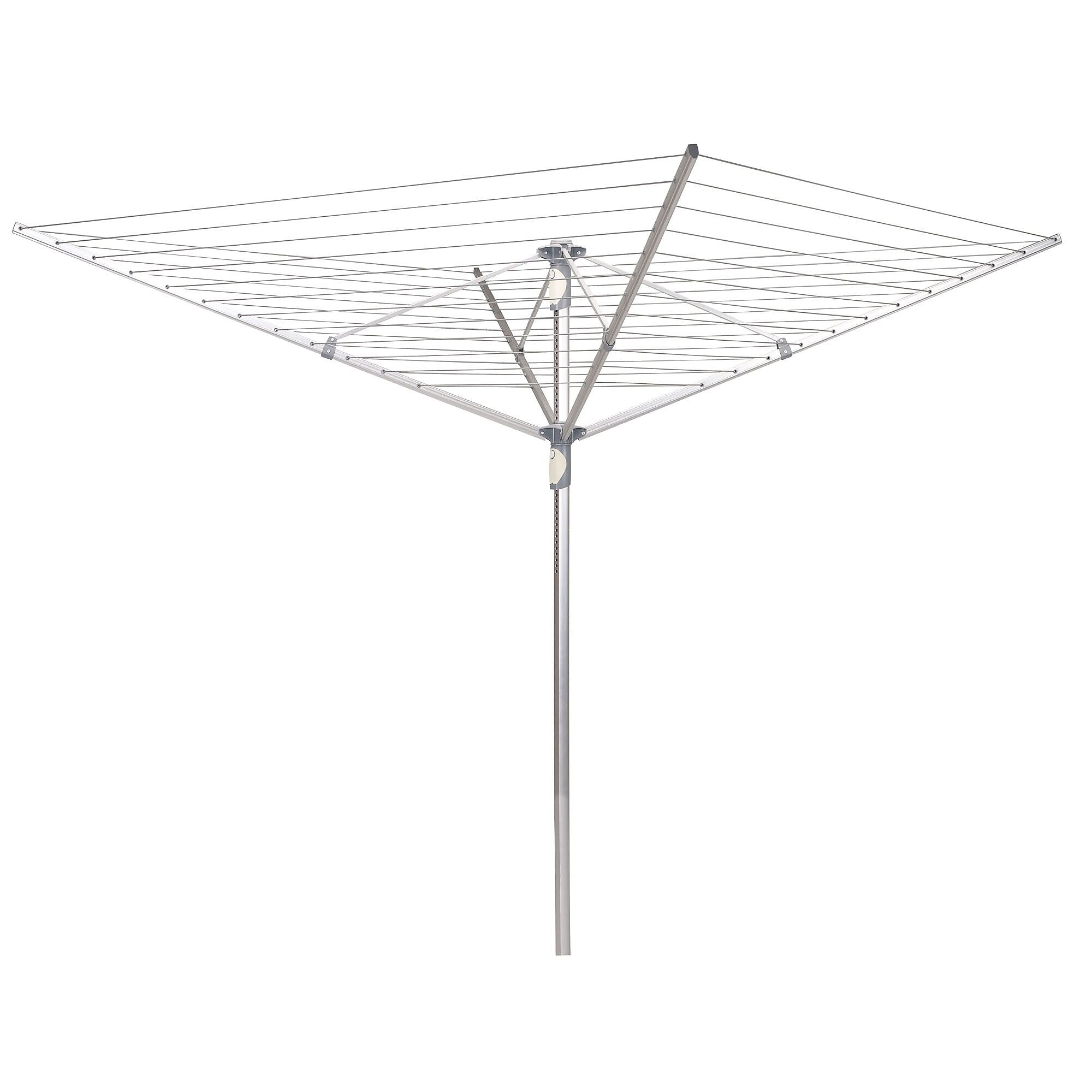 Household Essentials Expandable 12-Line Umbrella Aluminum Clothesline, Silver (1710)