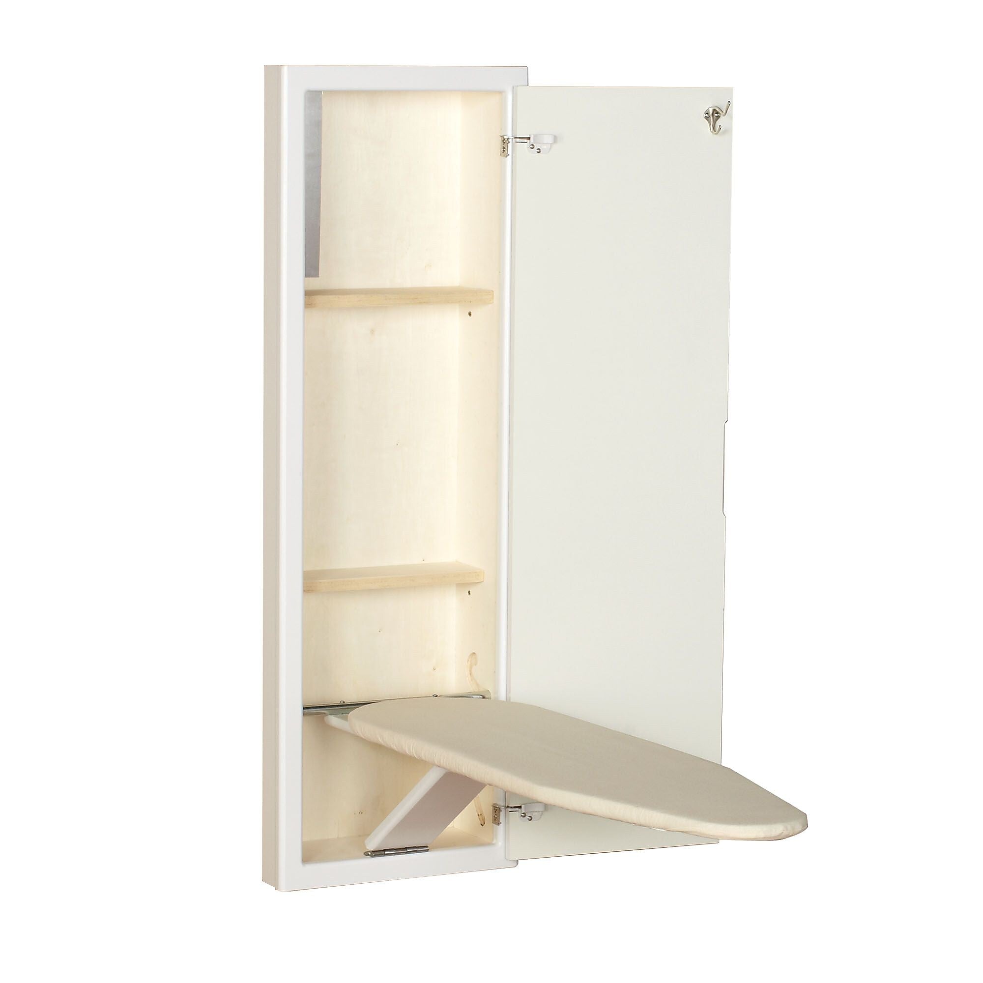 Household Essentials Stow Away In-Wall Ironing Board, White (18100-1)