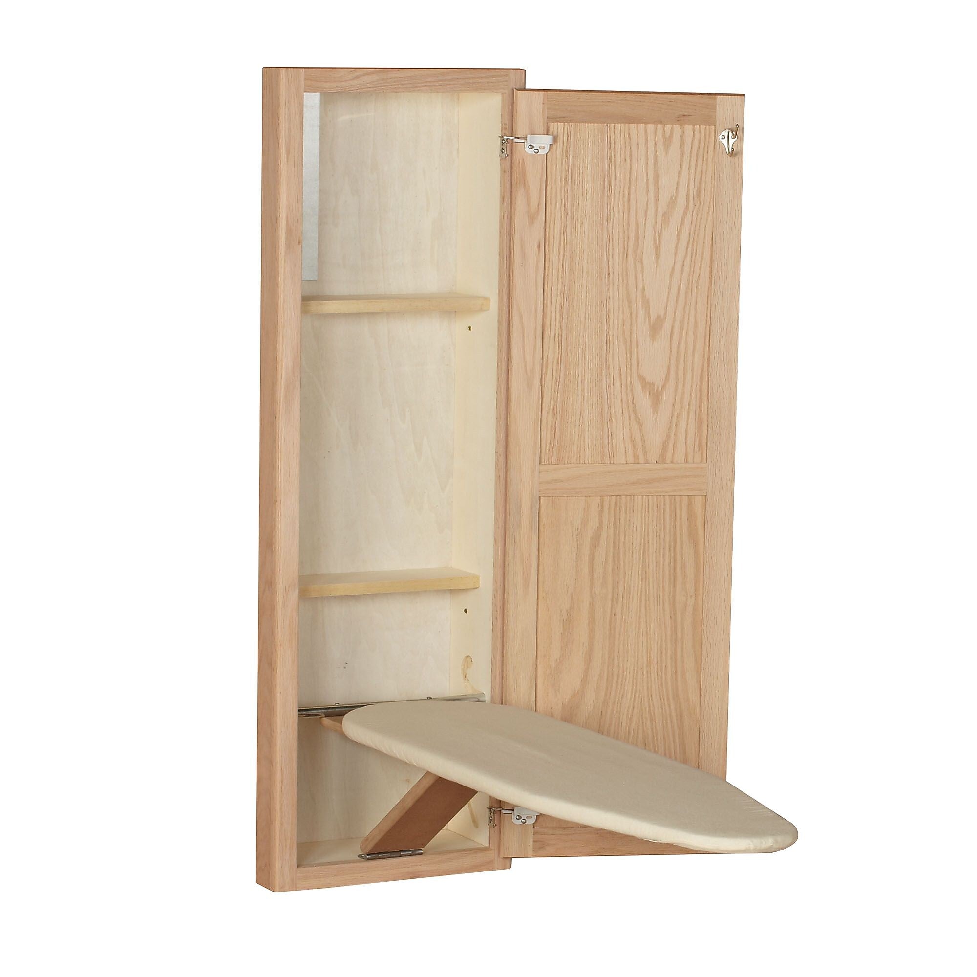 Household Essentials STOW AWAY In-Wall Ironing Board, 4 1/4"H x 15 3/4"W, Unfinished Oak (18200-1)
