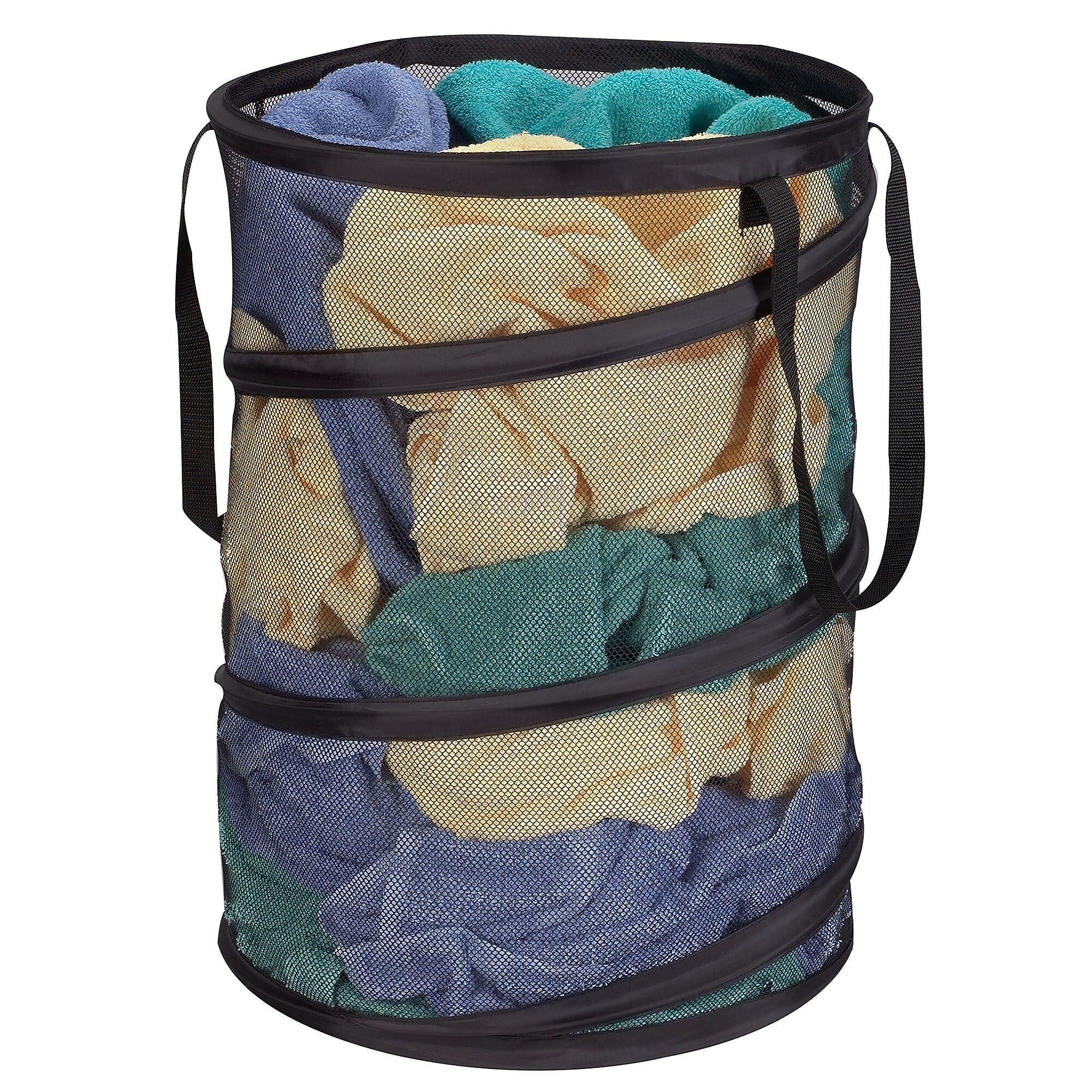 Household Essentials Collapsible Hamper, Polyester, Black (2026)