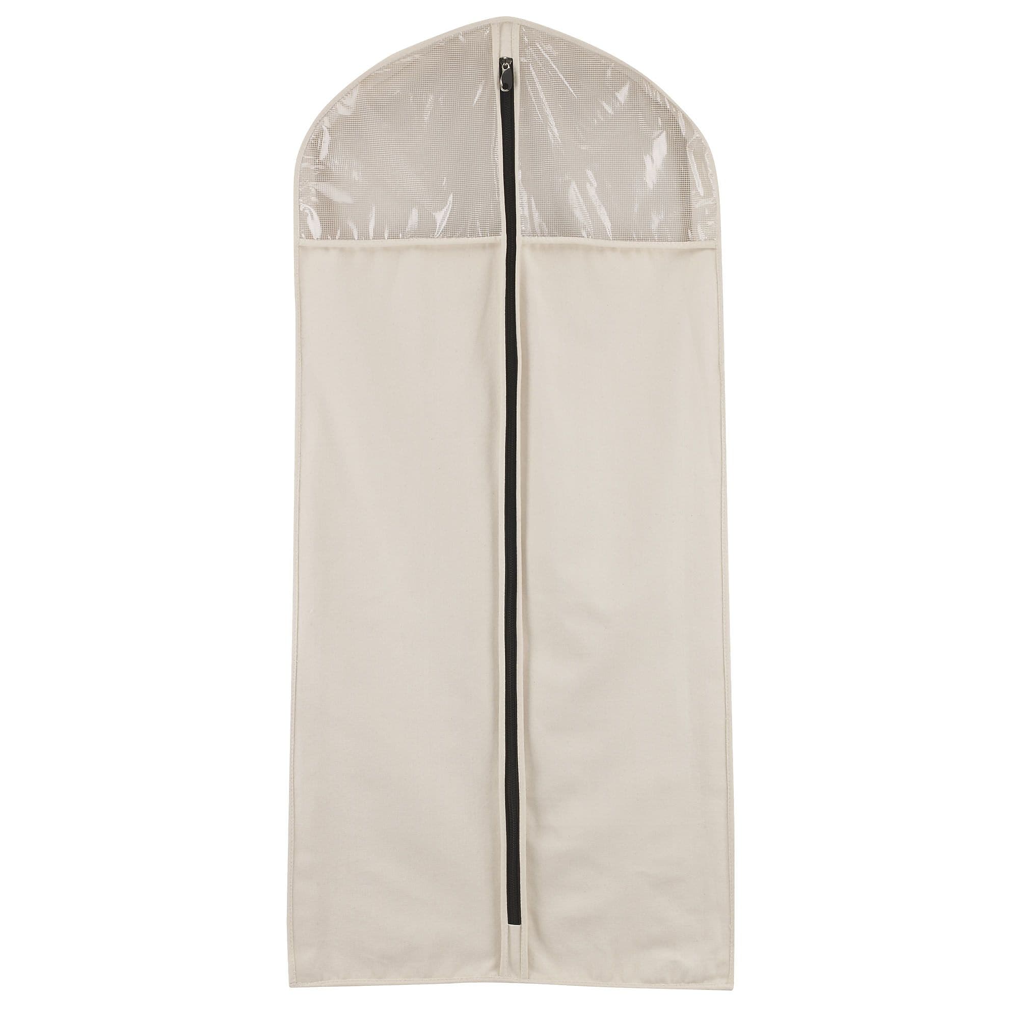 Household Essentials Zippered Hanging Dress Suit Protector, Natural Canvas (3392-1)
